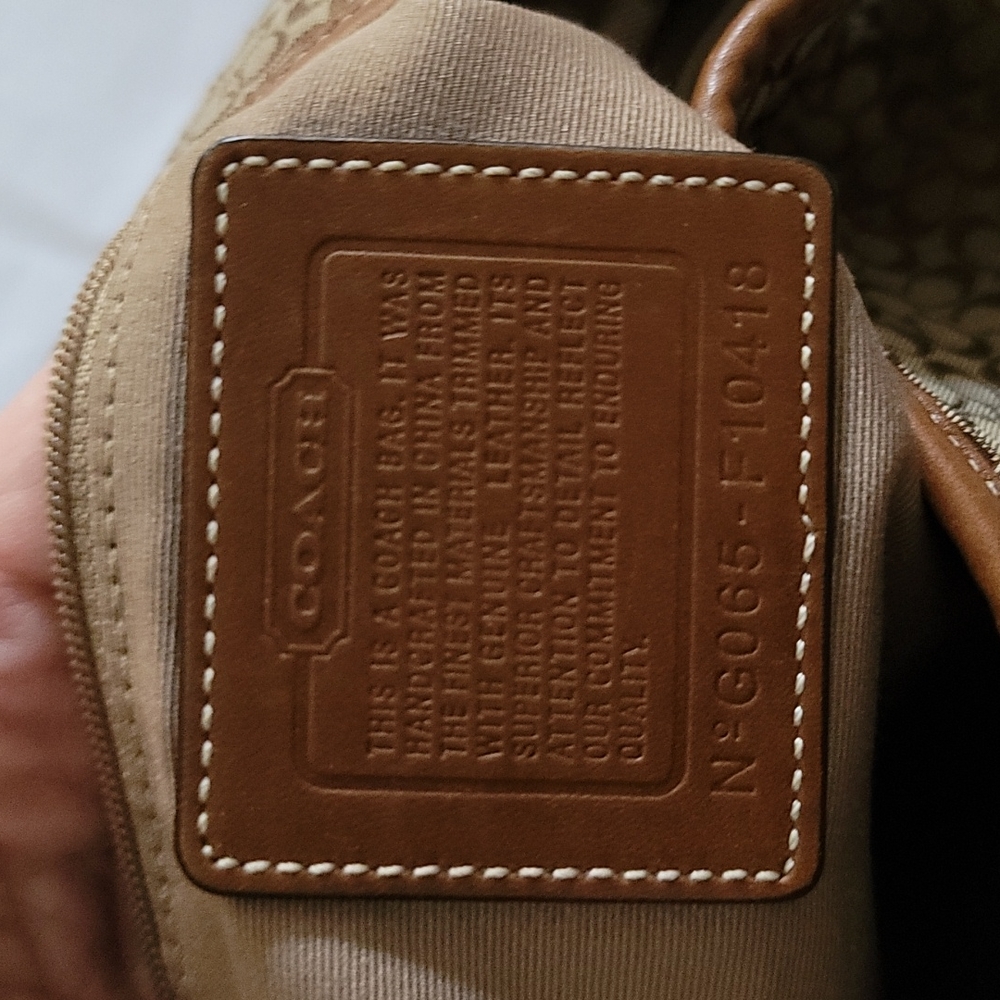 Coach Signature Jacquard and Leather Hobo - Picture 9 of 14